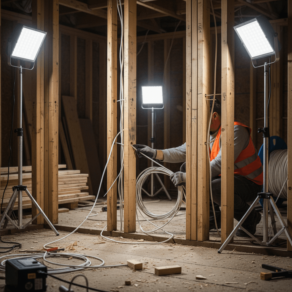 New construction electrical wiring installation